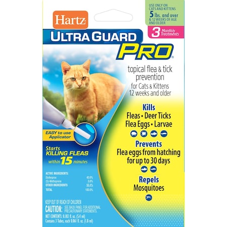 Hartz UltraGuard Pro Liquid Cat Flea and Tick Drops Etofenprox , 3PK 32700108434